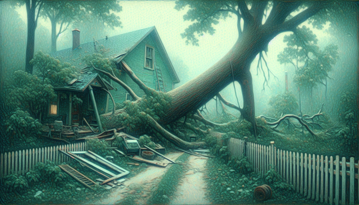 neighbors tree fell on my house what to do